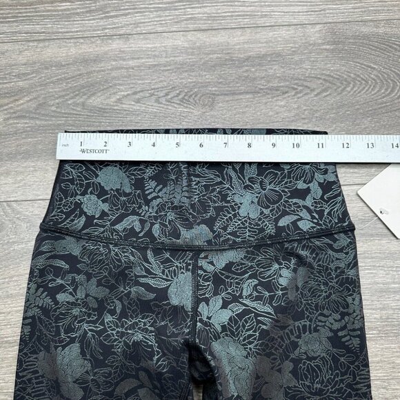 Lululemon Womens Leggings Wunder Train High Rise 25 Black Iridescent Foil Size 2 - Picture 7 of 12